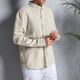 Men's Linen Button Down Pocket Shirt