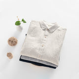 2022 Men's Long Sleeve Button Closure Linen Shirt
