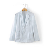 Men's 100% Linen Elegant Linen Striped Blazer Jacket