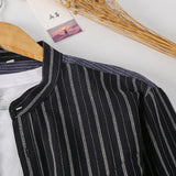 Men's  Linen Long Sleeve Striped Shirt