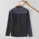 Men's  Linen Long Sleeve Striped Shirt